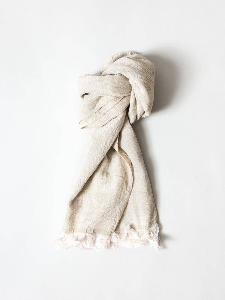 Haolu Cotton Wool Stole - Sand