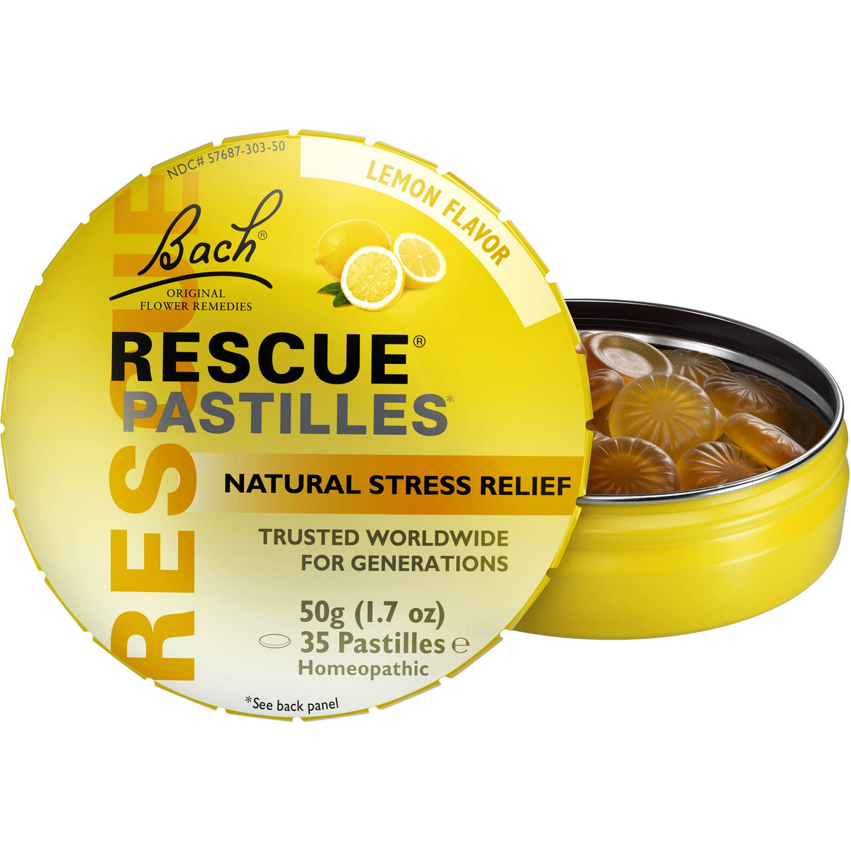 Rescue Pastilles Natural Stress Relief Lozenges 50g: Lemon