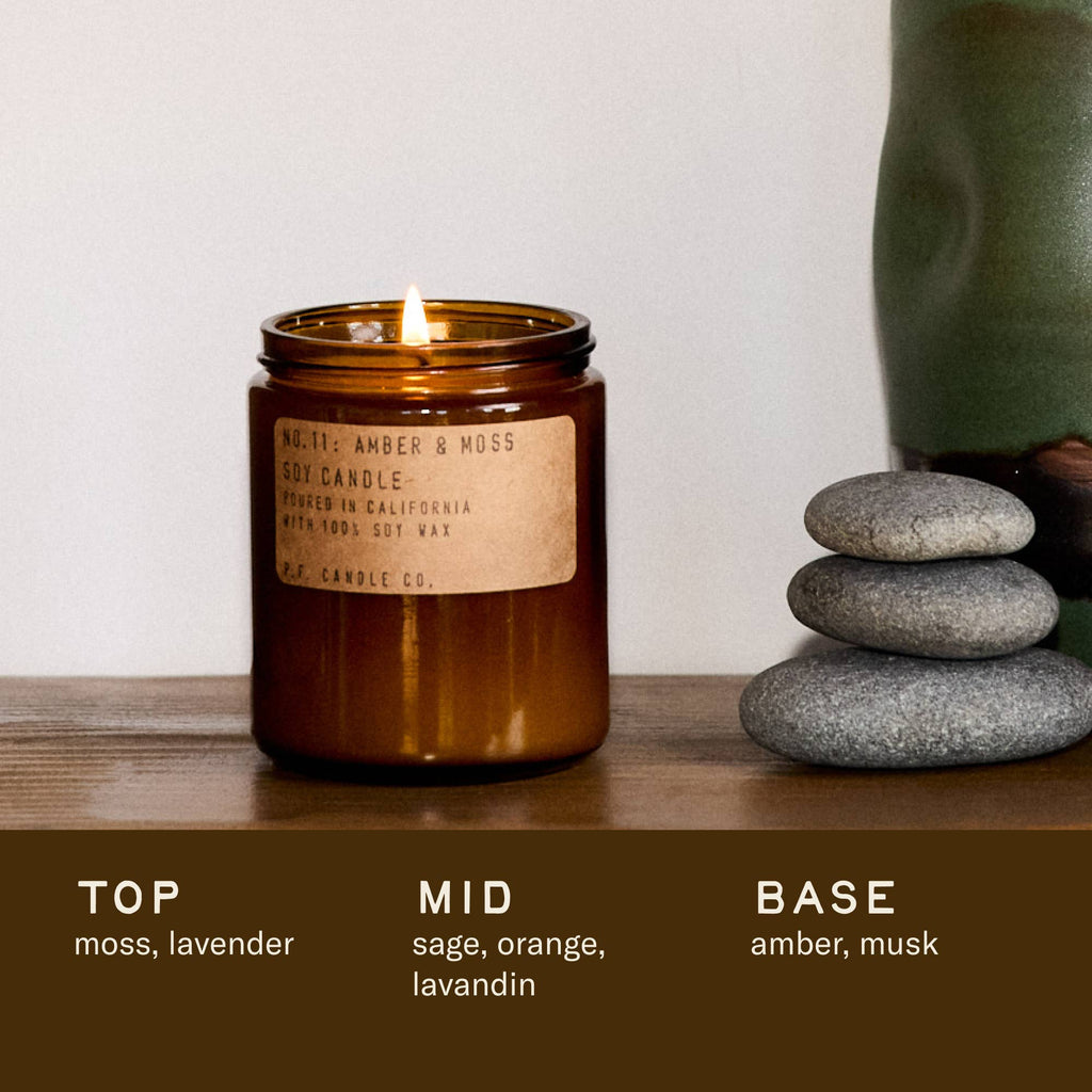 P.F Candle Amber & Moss - 7.2 oz Soy Candle